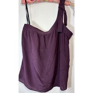 Bailey 44 Sz L One Shoulder 100% Silk Top Purple Going Out Classy Classic Chic